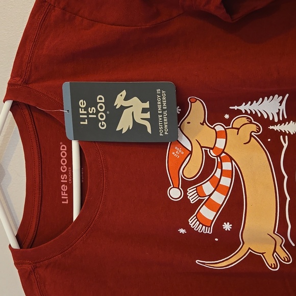 Life Is Good Long Sleeve Crusher Tee Dachshund Through The Snow Womens Medium - Picture 4 of 8